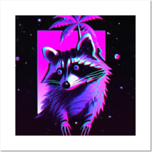 Vaporwave Racoon Posters and Art